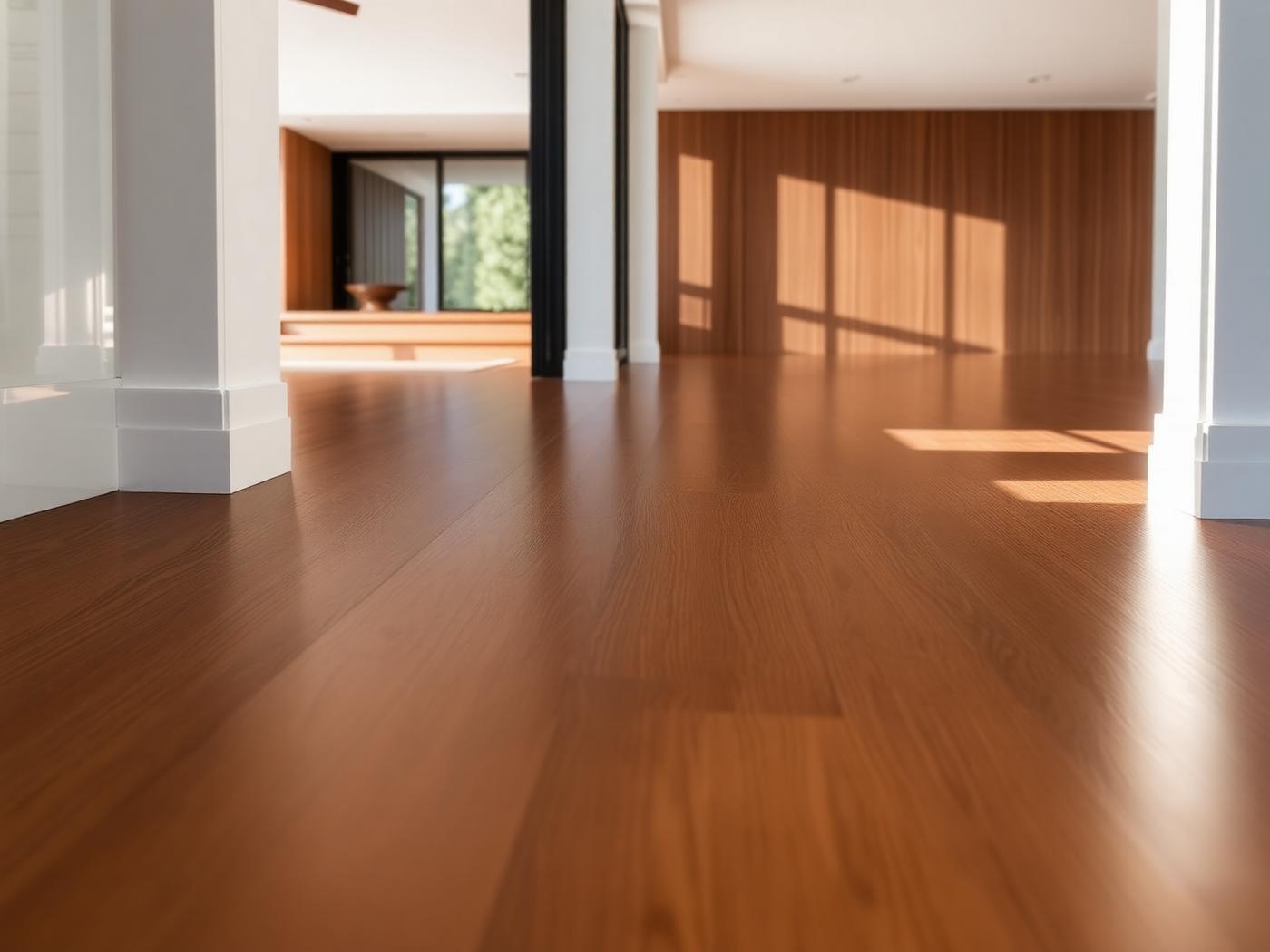 Freshly polished blackbutt timber floor in satin finish